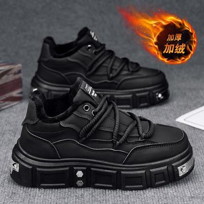 Chaussures chaudes en polaire pour hommes hiver 2024 nouvelles chaussures de sport étudiants adolescents plateforme chaussures décontractées tendance chaussures en coton pour hommes