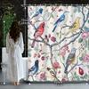 1pcs Chinese Classical Floral Elegant Flower and Bird Painting Shower Curtain Decorative Printed Shower Curtain Polyester Fabric