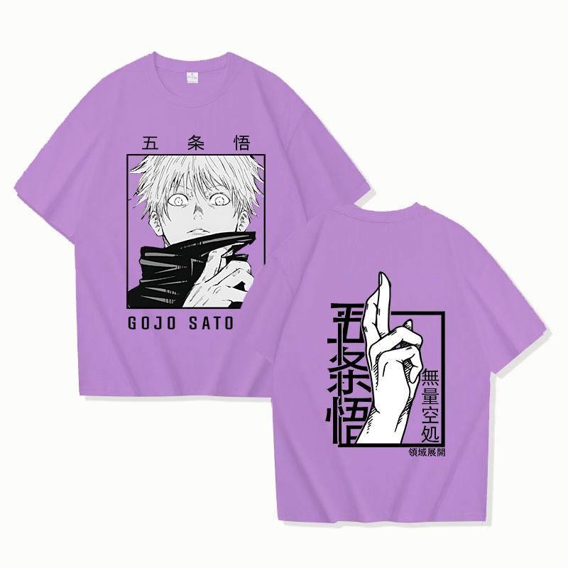 New Gojo Satoru Print T Shirt Men Women Casual Personality Loose T Shirt Streetwear Fashion Anime Harajuku Tees