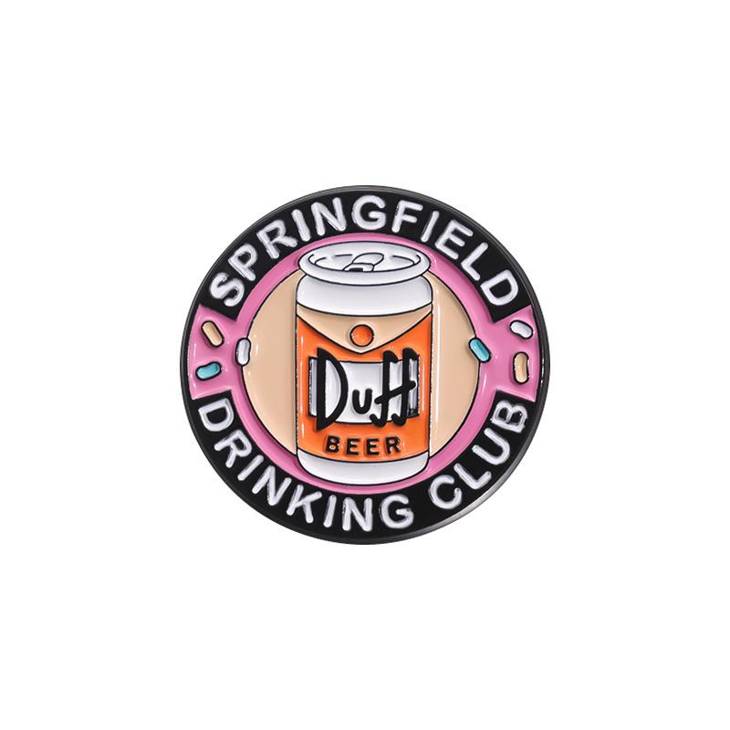 

Geometric Colorful Charming Round Letter Badge Fun Milk Box Shaped Beer Drink Brooch QHXZ2169