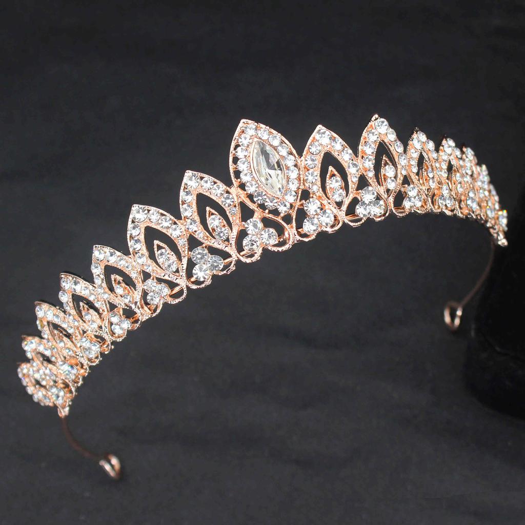 Rhinestone Tiara korona ślubna ślubna biżuteria do włosów akcesoria kobiety dziewczęta księżniczka pokaż stroik chluba królowa Diadem
