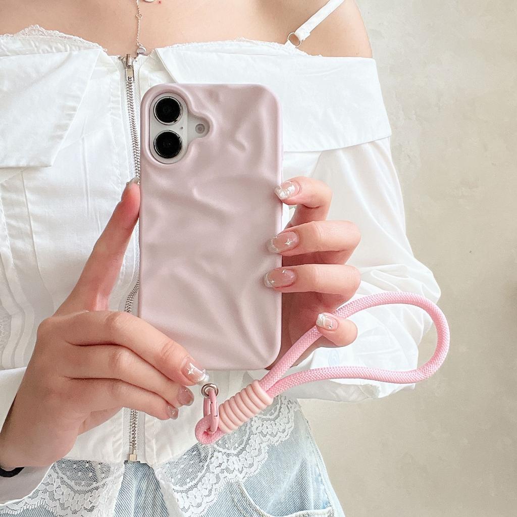 Hochwertige 3D-Falten-Handyhülle Kompatibel mit Apple 17 Pro Max Neues iPhone 15/14/16 mit Lanyard
