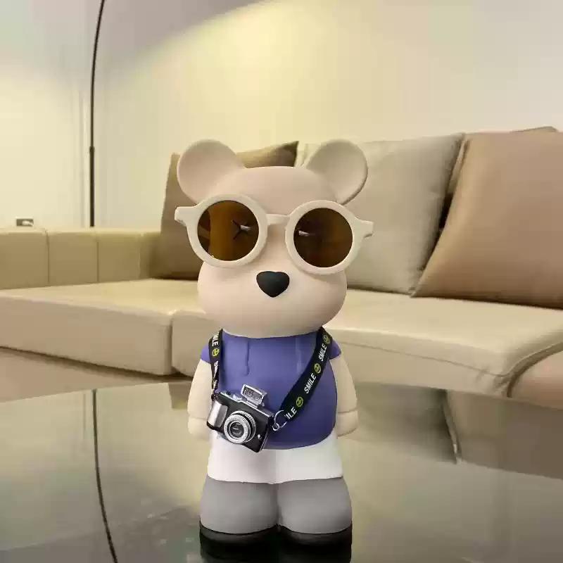 Internet Celebrity Violent Bear Piggy Bank Cartoon Creative Modern Living Room Decoration Simple Home  Cabinet Ceramic Ornament