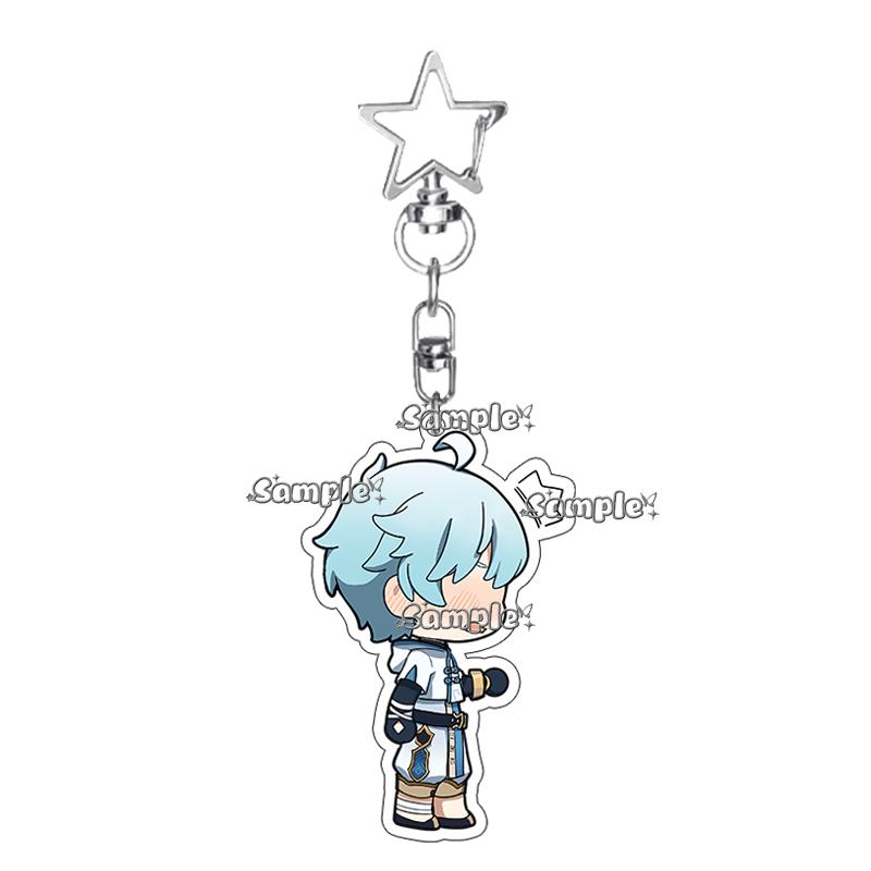 Hot Anime Game  Kamisato Ayaka Arlecchino Navia Anime Cartoon Cute Acrylic Model Double-sided Printing Keychain Keyring Pendant