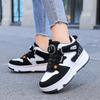 Jungen Jugend Rollschuhe Schuhe Abnehmbare Flache Schuhe Vierrädrige Laufschuhe für Kinder - Rollschuhe mit Sportschnalle
