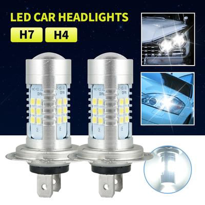 2x Kit Lampadine LED H7 per Fari Abbaglianti/Anabbaglianti 42W 21 Chip SMD 3030 Super Luminose 6000K Bianche H8 Per AUTO LUCE INFERIORE H7 H4