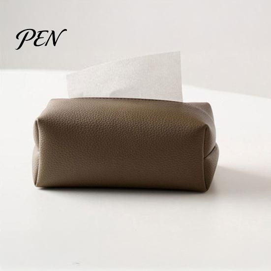 Sturdy Leather Paper Box PU Tissue Box, Multi-Purpose Desktop Organizer, Durable Dining Room Dispenser Compact Foldable Napkin Dispenser, for Desk And
