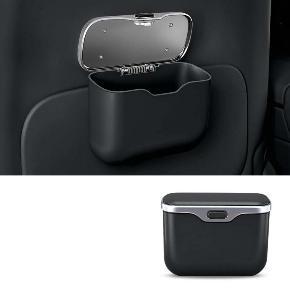 Waterproof Car Trash Can with Lid Button Multi-functional Organizer Box  Car Storage