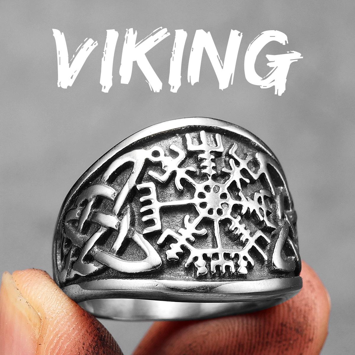 

Viking Compass Celtic Knot Ring Stainless Steel Jewelry for Men Women Vintage Punk Fashion Accessories Gift 15