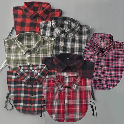 Plaid Fake Collar Shirt Men  Removable False Collar Shirt Fake Collar For Women Men Size 38 To 44 Detachable Nep Kraagie
