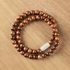 Unique Design Vietnamese Yellow Rosewood Bead Bracelet with Jade-like Finish, Vintage Style, Simple Sandalwood Wooden Multi-loop Bracelet for Men and