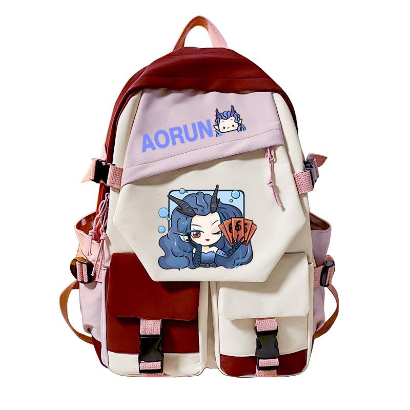 New Ao Run cute popular peripheral backpack movie Nezha 2 new student large-capacity schoolbag