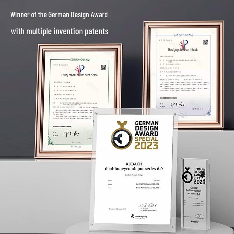 Konbach Double Honeycomb Stainless Steel Wok