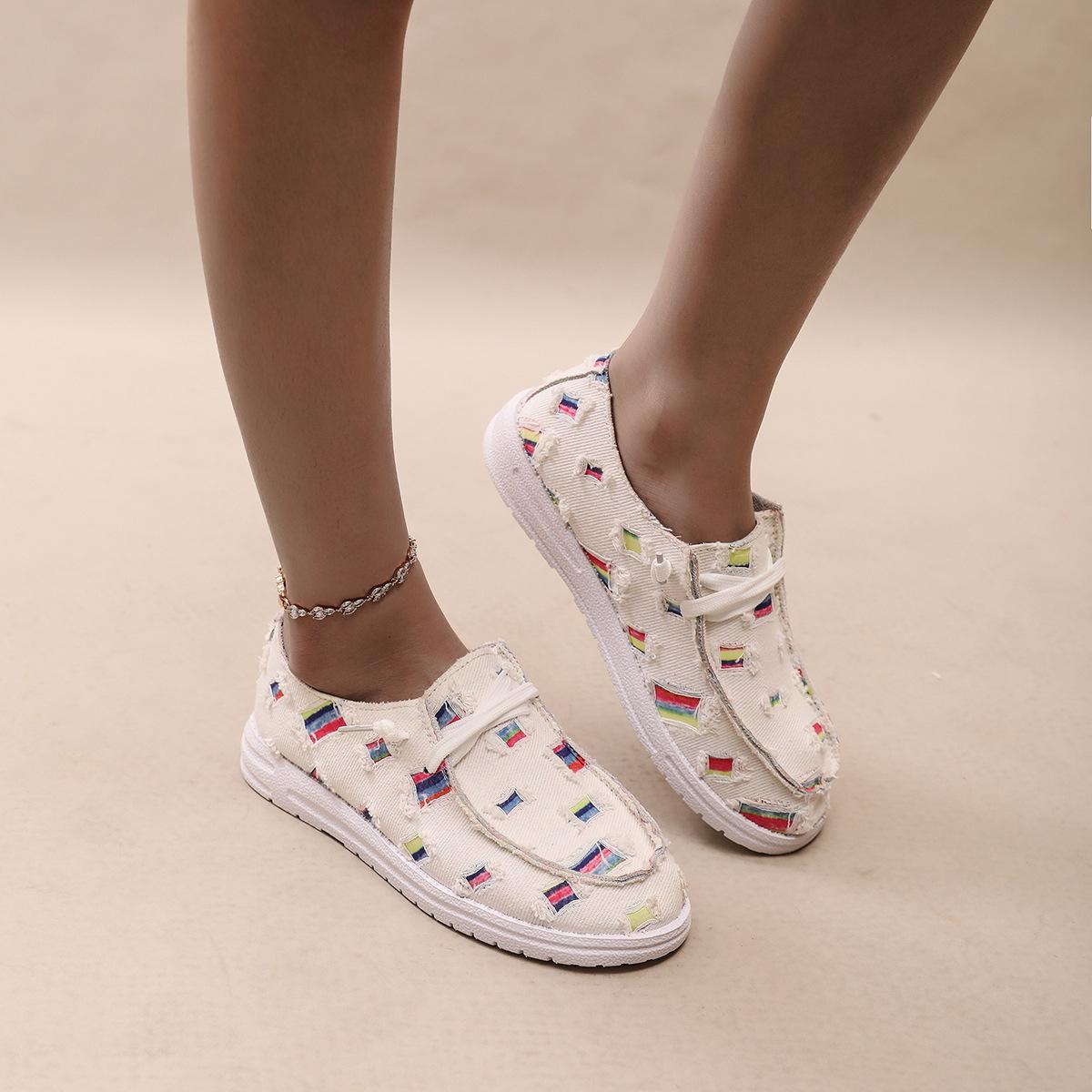 

2025 осень и зима новые модные повседневные легкие женские туфли большого размера с принтом 43 43