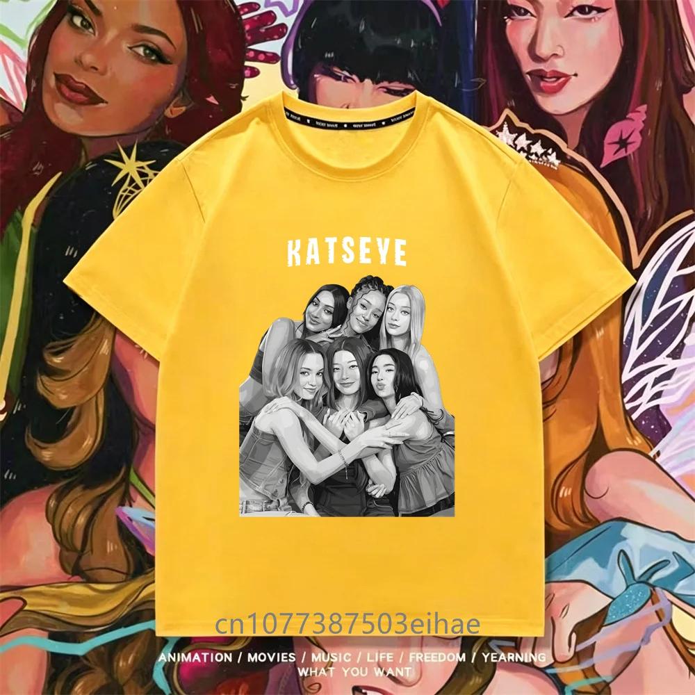 Katseye Kpop Member Tee Unisex Short Sleeve T Shirt Boys Girl Megan Daniella Manon Lara Sofia Yunchae Sport Leisure Daily Outfit