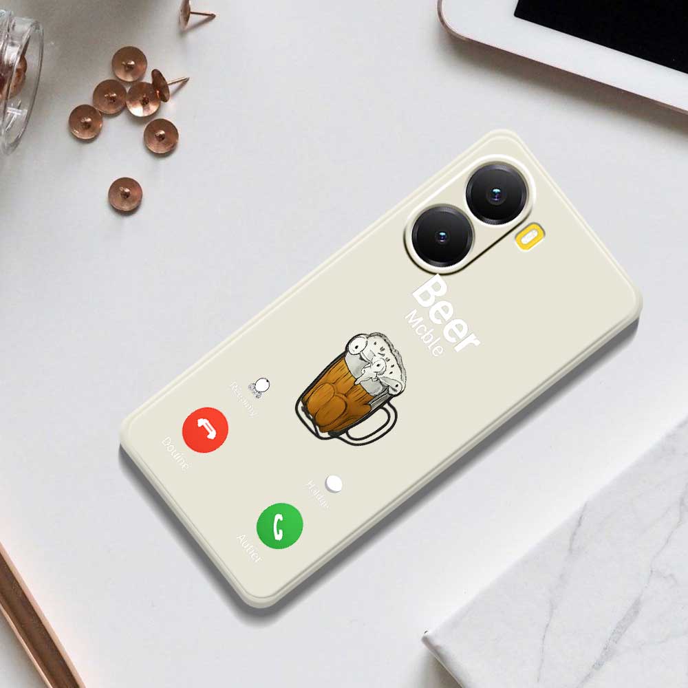 For Xiaomi Redmi Turbo 4 5G/Poco X7 Pro 5G Case Beer Pattern Printing Straight Edge TPU Phone Back Cover