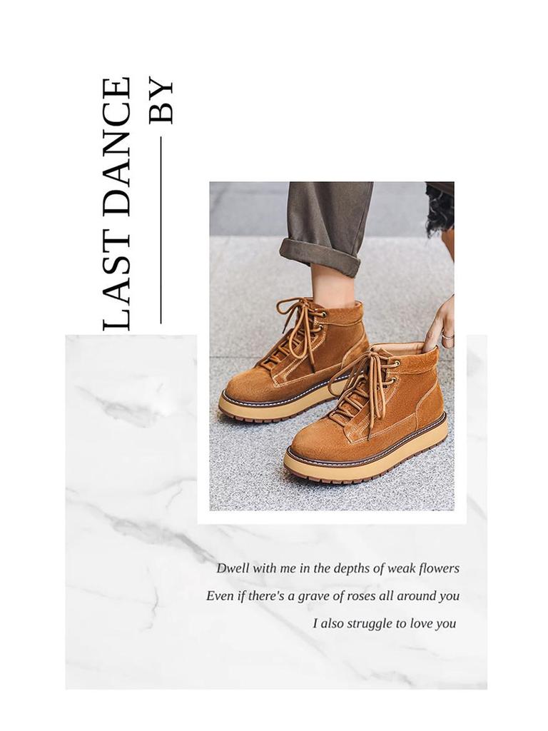 2024 Jesień Męskie Skórzane Botki Martin Średniej Wysokości: Retro, na grubej podeszwie, w stylu brytyjskim casual