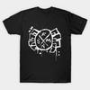 Men Black Print T-shirt Hobie Brown Punk Logo No-Cut Transfer Paper Print Cotton Tshirt