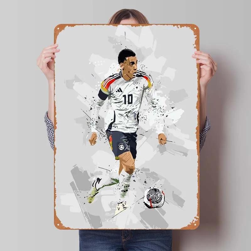 Jamal Musiala Metal Sign Sports Poster Vintage Tinplate Sign Plaque for Wall Art Decoration Gamer Room Decoration Man Retro Home