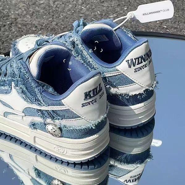 Guochao Star Shoes Retro Platform Couple Board Shoes 2024 Breathable Tide Shoes Versatile Niche Design Men's and Women's White Shoes