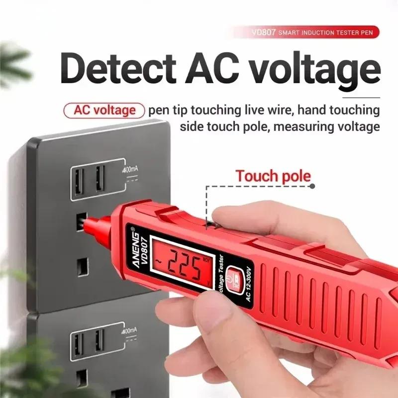 12-300V Voltage Detector Smart Electric Pen Sound & Light Alarm Non-Contact Voltage Zero Fire Wire Tester Pen Meter
