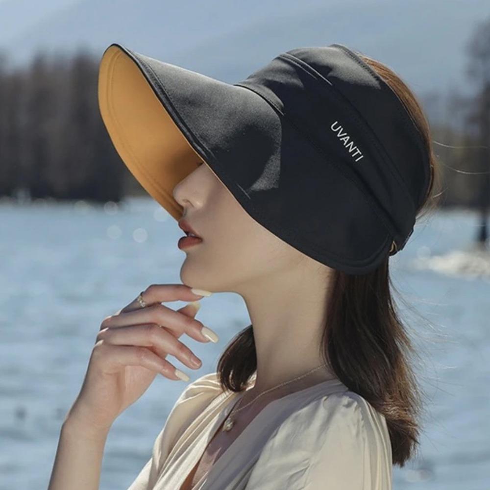 

Козырек шляпа Ice Silk высокая шляпа конский хвост солнцезащитный козырек двусторонняя солнцезащитная шляпа складная пустая верхняя кепка для девочек фиолетовый
