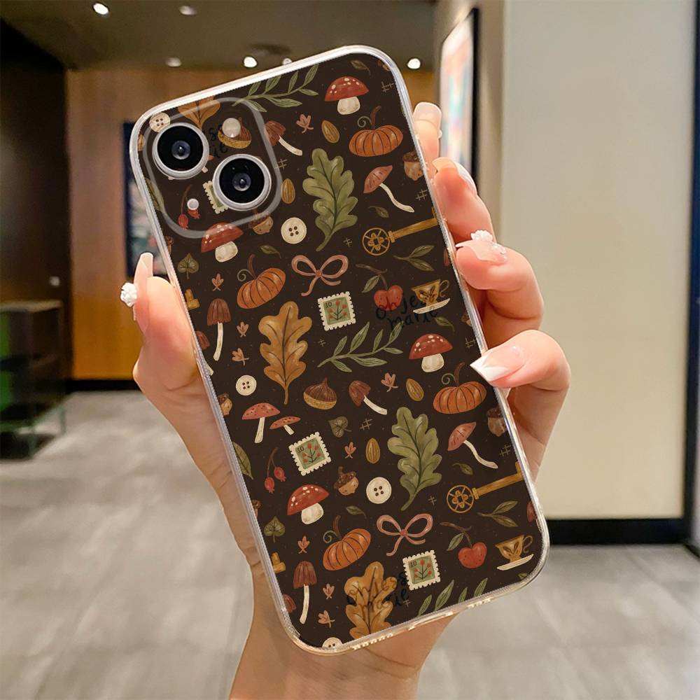 Autumn Leaves Pumpkin  Phone Case For iPhone 17 16e 16 15 14 13 12 11mini Pro Max X XR XSMAX 8 7 Air Plus Soft Cover