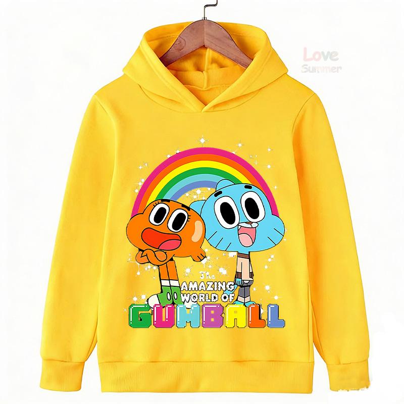Podzimní Vtipné Dětské Mikiny The Amazing World Of Gumball Mikina s Kapucí Děti Kluci Dívky Grafická Ležérní Sportovní Mikina