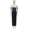 New Rhinestone Fringed Tube Top Dress Design Party Dinner Bandage Dress Bow Sexy Dress