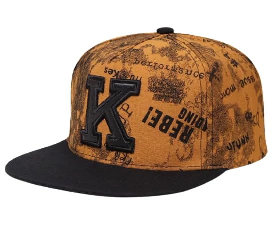 

Sproutsy Men s Flat Straight Snapback Cap, Stylish, Hip Hop Style, Unisex, Popular, English K (Yellow)