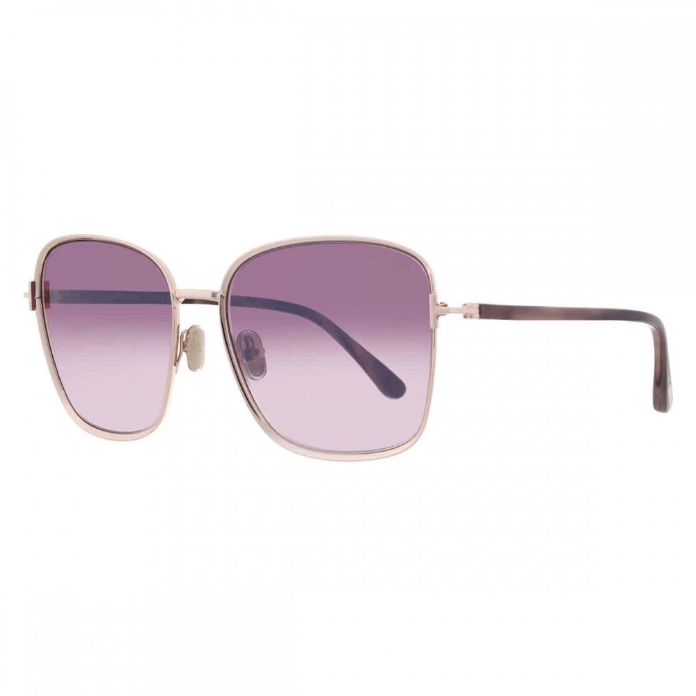 Tom Ford Fern Pink Gradient Square Ladies Sunglasses Ft1029 28z 57 Multi