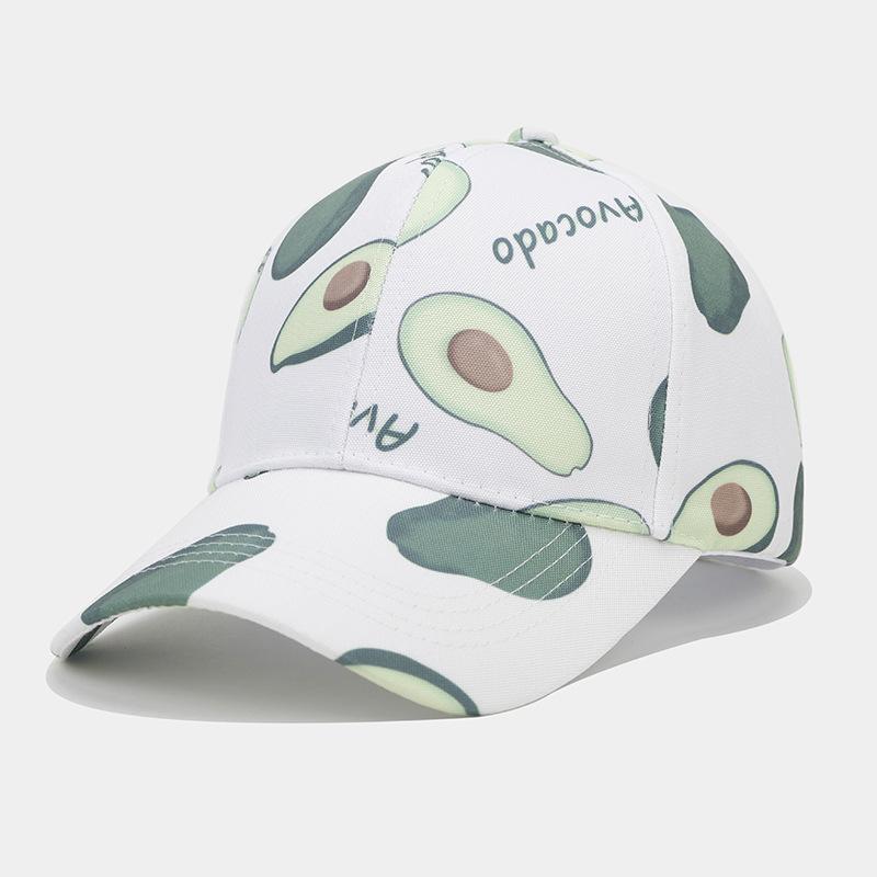 New European and American full-printed avocado pattern baseball cap summer outdoor travel sun protection cap men's and women's sunshade cap