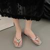 Premium cool slippers women's summer wear new foot-pinch thick-soled flip-flops
