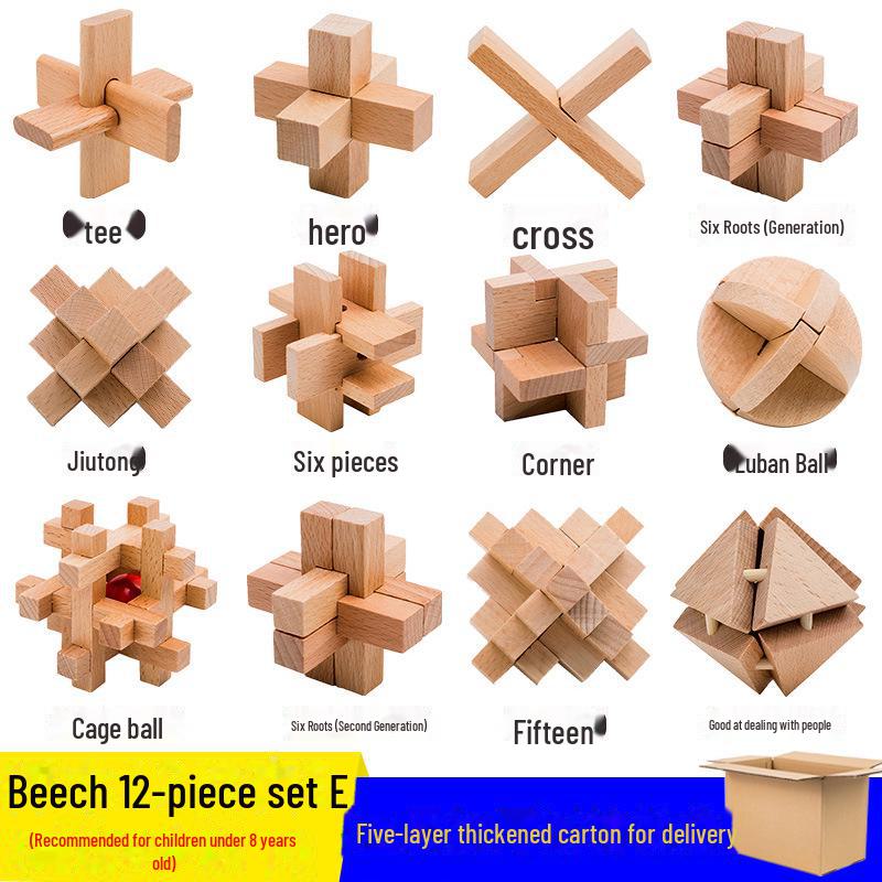 

Набор замков Luban & Kongming из бука: Сложные развивающие игрушки для детей и взрослых