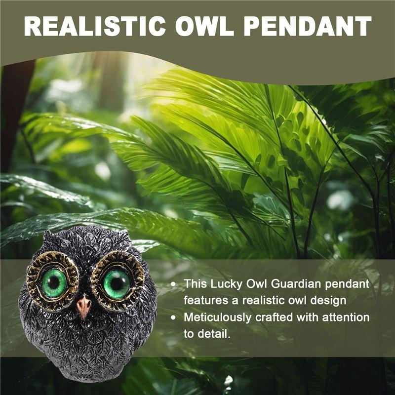 VOFUN-Realistic Owl Pendant - Lucky Owl Guardian Figurine, Felt Owl Beads Ornament, Animal Decor