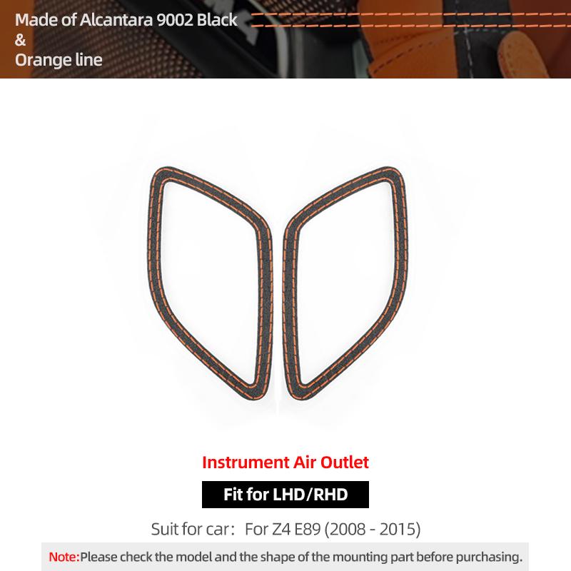 For BMW Z4 E89 2009-2016 Made of Alcantara Car Interior Dashboard Side Air Vent Outlet Panel Trim Sticker Tuning Accessories