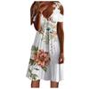 Women's Printed V-Neck Strapless Short Sleeve Spliced Lace Dress