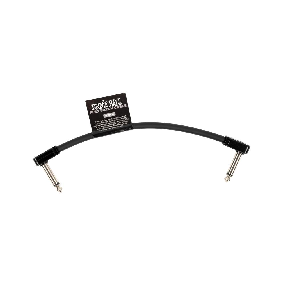 ERNIE BALL Flex Patch Cables 6439 for Guitar/Bass, Black, 6-inch (15cm)