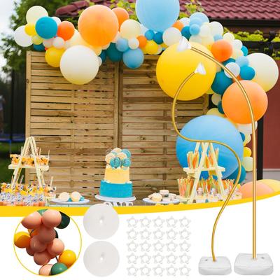 Golden Balloon Arch Set Arch Free-Bend Balloon Stand Kit with Water-Filled Base for Wedding Baby Baptism Festival Birthday Party