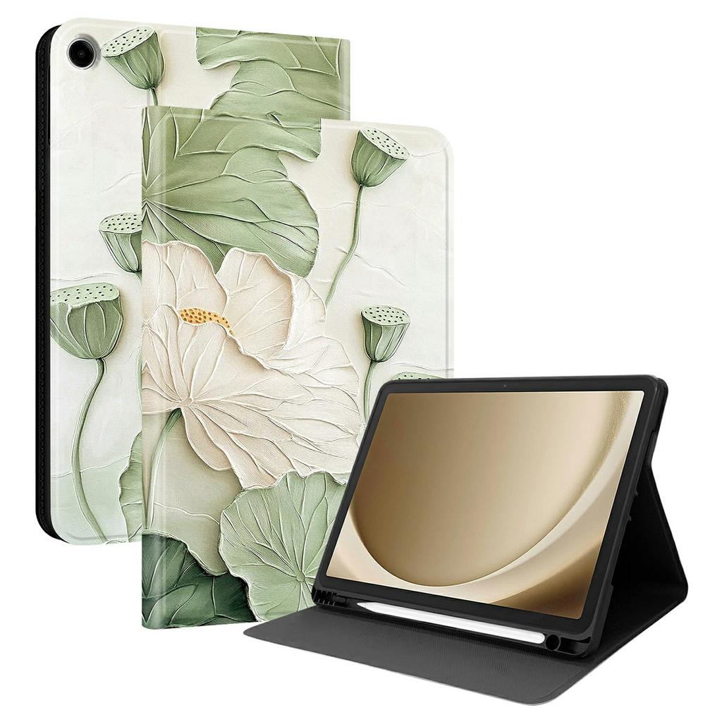 PU Leather Case For Samsung Galaxy Tab A11+ / Tab A9+ Pattern Print Tablet Cover Stand with Pen Slot (Stylus Not Included)