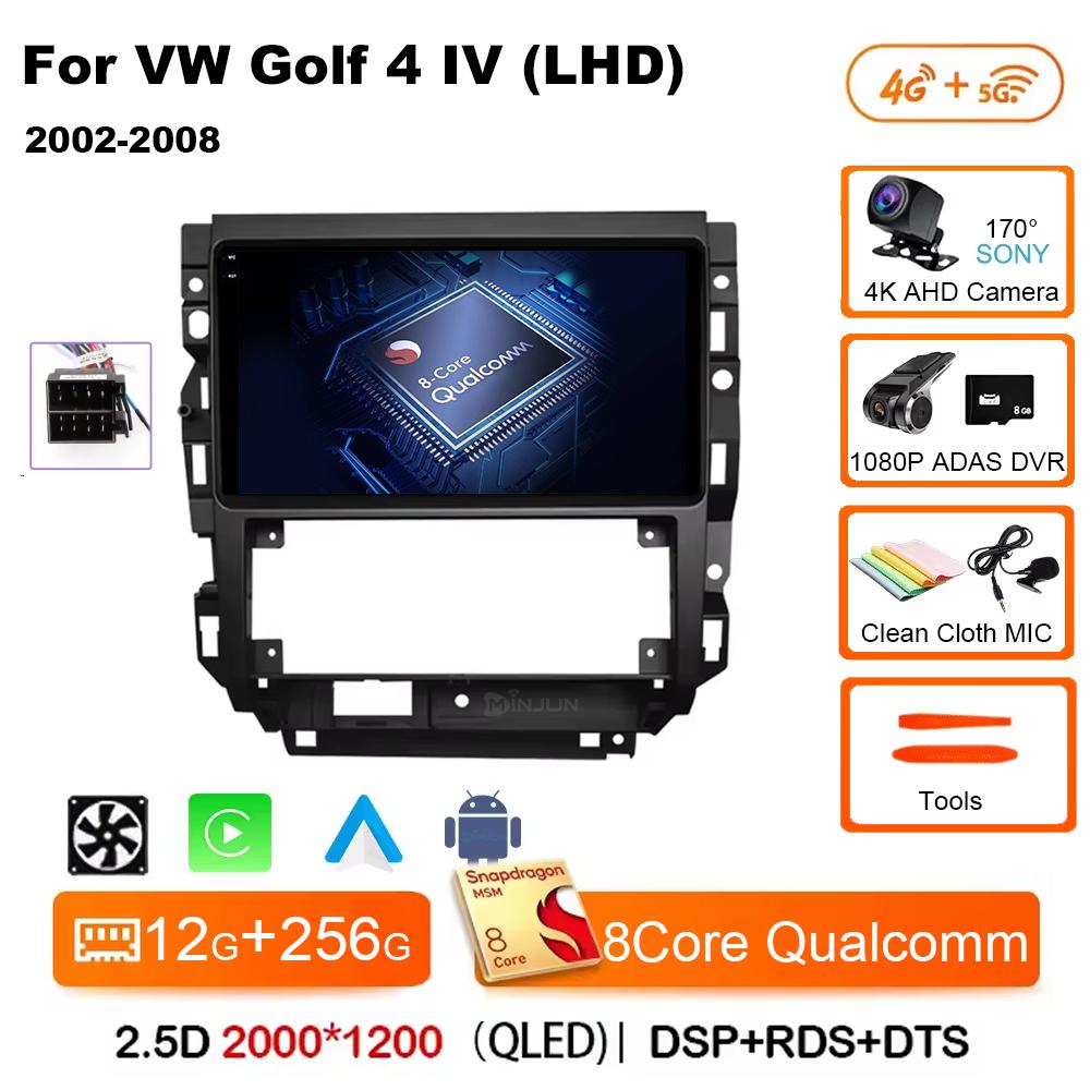 Car Radio Android 14 For Volkswagen VW Golf 4 IV LHD 2002-2008 Jetta MK4 Classics Qualcomm Multimedia Player Carplay GPS Auto