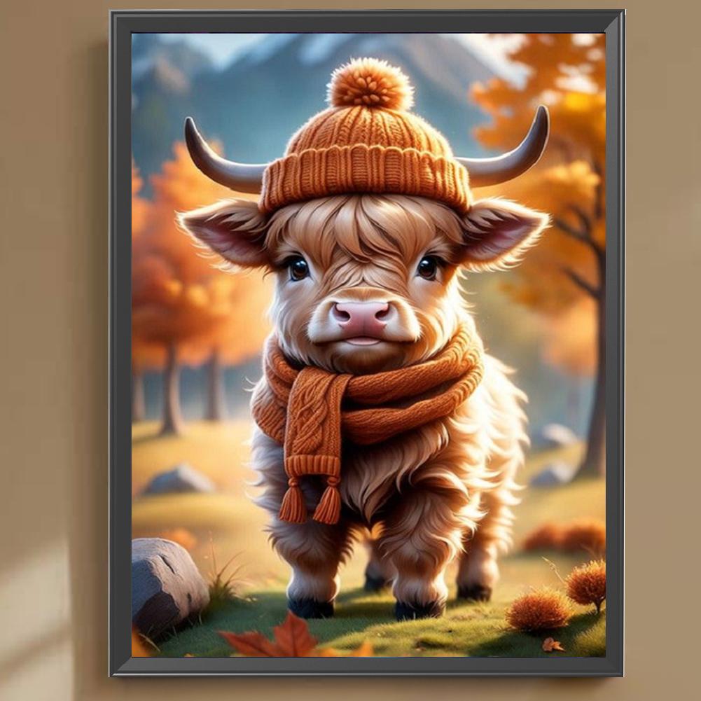 5D DIY Full Square Drill Diamond Painting Woodland Calf Kit Home Decoration