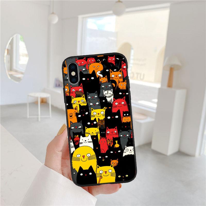LO23 Cat Kitten Meow Soft Shell Phone Case for Samsung Galaxy S20 S21 S22 Ultra FE + Plus A21S A22 A24 A25 A26 A30 A30S A31