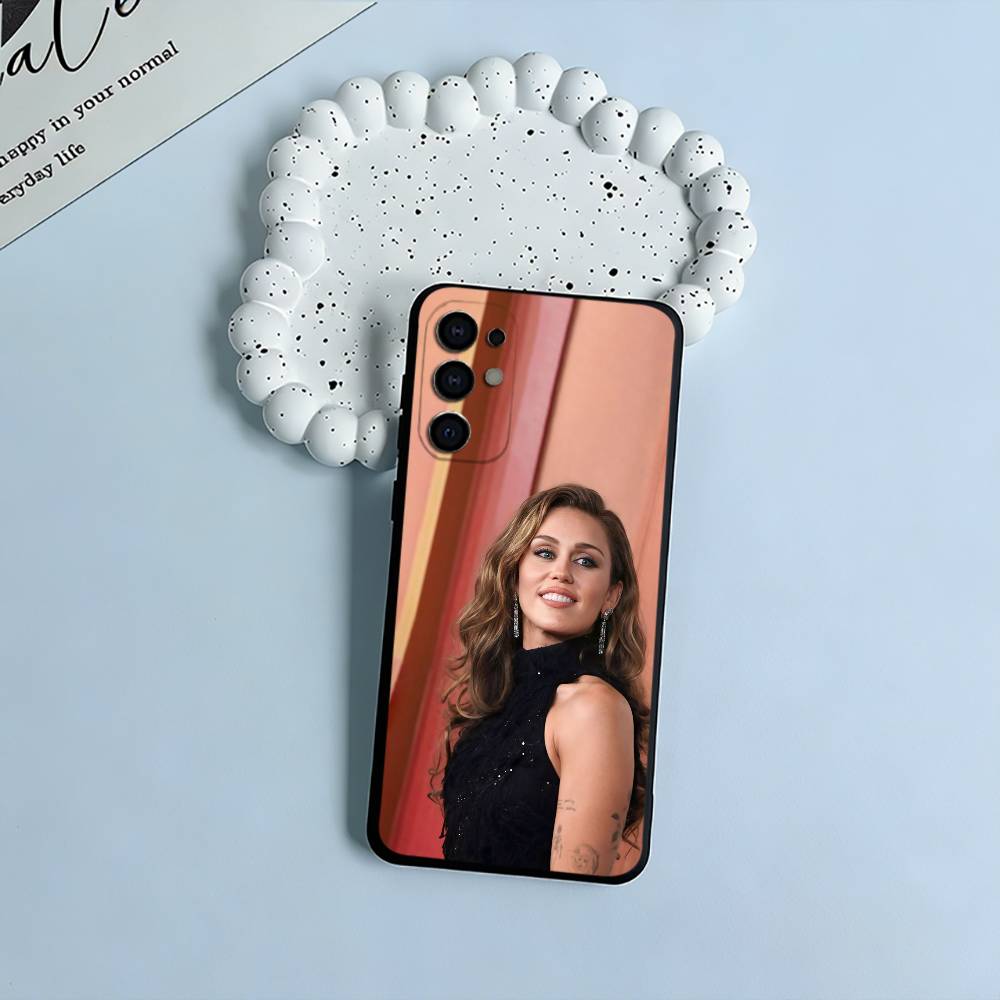 M-Miley Cyrus Flowers -Singer Black Soft Silicone Phone Case for Samsung S25, S24, S21, S22, S23, S30, Ultra, S20, Plus,  Lite