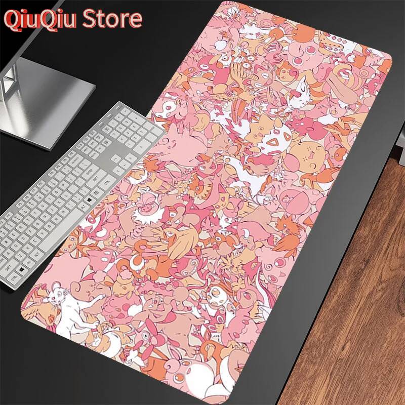 Kawaii kočka Stolní podložka Velká Eevee Anime Podložka pod myš Herní příslušenství Podložka pod myš Vodotěsná Gumová Podložky na notebook Rozšířený Stolní koberec