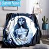 1PC Custom Name Corpse Bride Art Throws Blanket Flannel Blankets for Couch Bed Gifts for Men Women Travel Picnic Christmas Fan Gifts