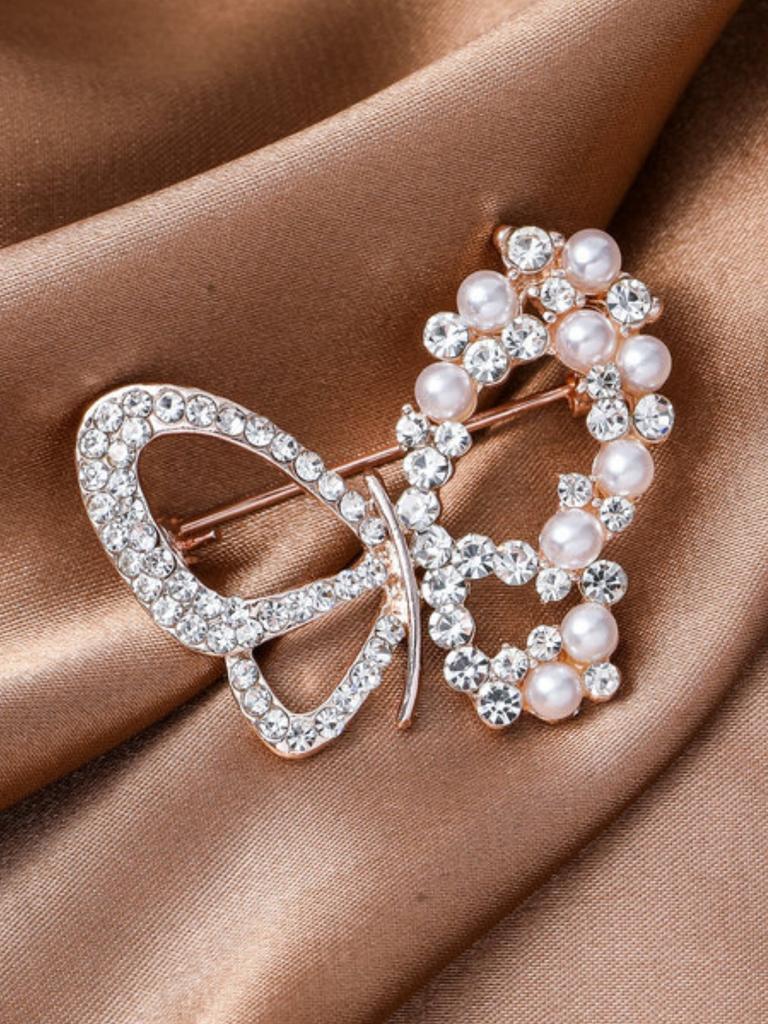 1PC Women's Fashion Temperament, Multiple Types of Geometric Imitation Pearl Brooch Accessories, Party Holiday Gifts