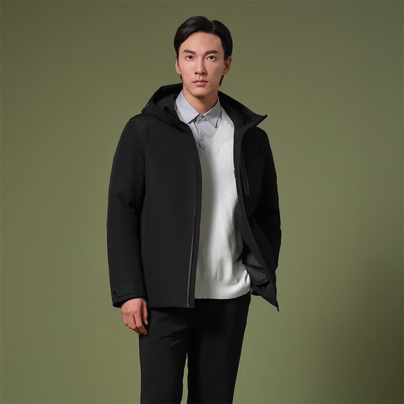 Tanboer Men s Goose Down Short Hooded Jacket 180/96A