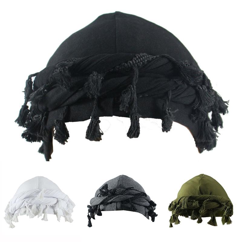 Men Braid Hat Turban Durag Wave Cap Halo Lined Hat for Men Women Head Wraps Cap with Tassel Elastic Pre Tie Waves Braids Cap