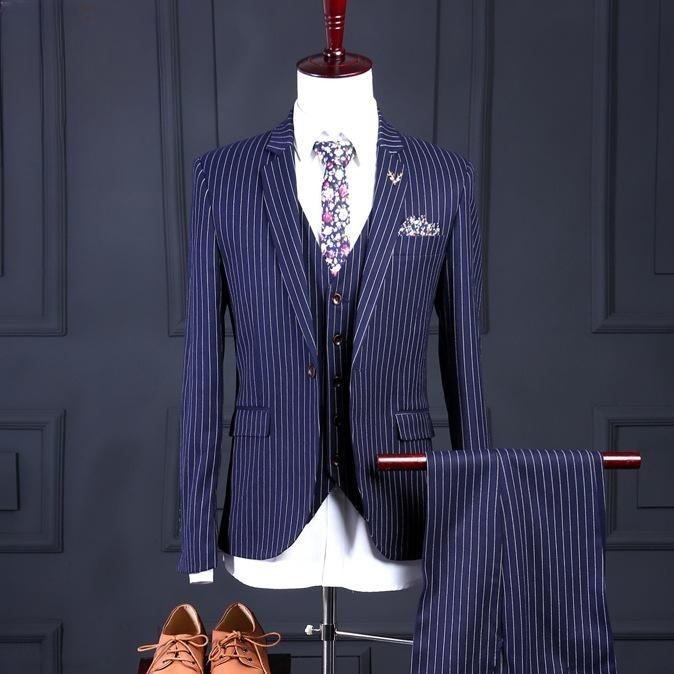 

Костюм Lansboter, комплект из трех предметов, свадебное платье для жениха, облегающий деловой профессиональный повседневный костюм для мужчин